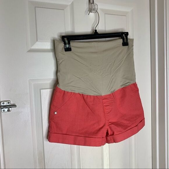 Celebrity Pink Full Panel Coral Maternity Shorts Size Small - Picture 3 of 9
